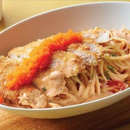 P23.สปาเก็ตตี้สไปซี่ทงคัตสึ ไข่กุ้ง