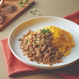 R12.ข้าวไข่ข้น หมูกระเทียมพริกไทยดำ