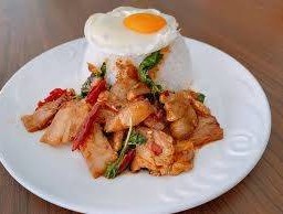 กะเพราหมูสามชั้น (กับข้าว) พระราม9