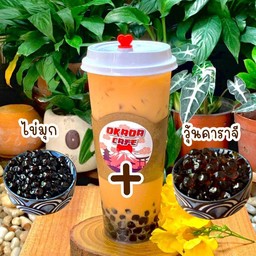 ชาไทยใส่ไข่มุก+วุ้นคาราจรแมน