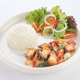 L ข้าวราด ผัดพริกเผา