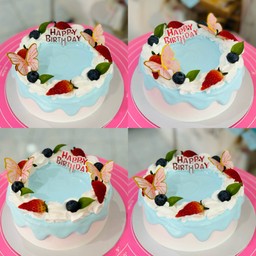 เค้กสตรอว์เบอร์รี่สีฟ้า ขนาด1ปอนด์