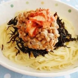 Natto-Kimuchi-Pasta-300g พาสต้านัตโตะและกิมจิ 納豆キムチパスタ300