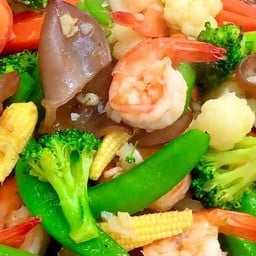 กับ/กุ้งผัดผักรวมมิตร