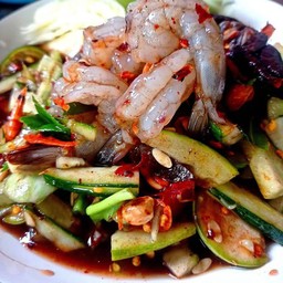 ตำแตงปูปลาร้ากุ้งสด