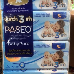พาซิโอ กระดาษเช็ดหน้า หนา 3 ชั้น 1แพค 4 ห่อ