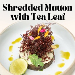 ยำเนื้อแพะบดใบชา