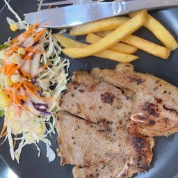 สเต็กหมูพริกไทยดำ