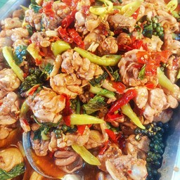 ไก่ผัดใบโหระพา