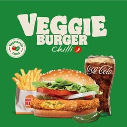 [อร่อยซ่ากับโค้ก] ชุดเวจจี้ เบอร์เกอร์ ชีส รสเผ็ด