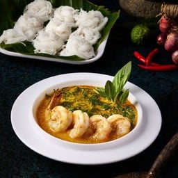 แกงคั่วใบชะครามกุ้งแชบ๊วย