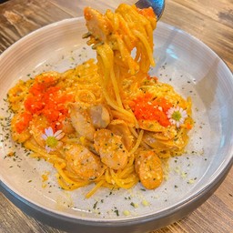 สปาเก็ตตี้ซอสโรเซ่ไข่กุ้ง