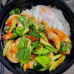 ข้าวคะน้ากุ้ง