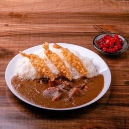 แกงกะหรี่กุ้งเทมปุระ (ซุปเนื้อ) ฟรีซุปมิโซะ