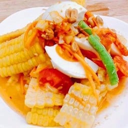 ตำข้าวโพด+ไข่เค็ม (ไม่ปลาร้า)