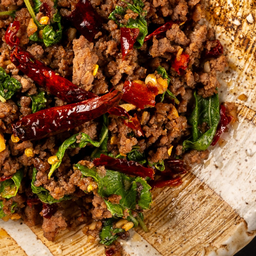 (กับข้าว)กะเพราวากิวพริกแห้ง/Ground Wagyu Kaprow