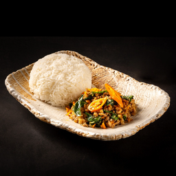 ข้าวไก่ชี้ฟ้าสยาม/Chicken Thigh with Spur Chili Pepper