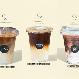 [เซตสุดฮิต] Iced Americano Coconut(อเมริกาโน่น้ำมะพร้าว) + Iced Coconutmilk Latte (ลาเต้มะพร้าวเย็น) + Iced Milk Cocoa (โกโก้นมสดเย็น)