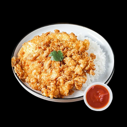 Rice with crispy Omelette ข้าวไข่เจียวกรอบ