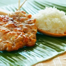 Thai Grilled Pork Skewers with Sticky Rice Cheese ข้าวเหนียวหมูปิ้ง (2 ไม้)