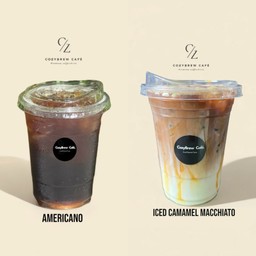 [เซตสุดฮิต] Iced Americano (อเมริกาโน่เย็น) + Iced caramel macchiato (คาราเมลมัคคิอาโต้เย็น)