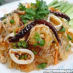 ลาบวุ้นเส้นปลาหมึก