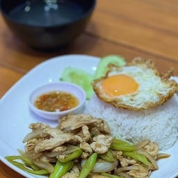 ข้าวไก่ผัดพริกหยวก