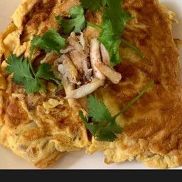 ข้าวไข่เจียวปู + น้ำจิ้มซีฟู้ด