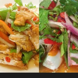 ยําไข่ดาว + ไข่เค็ม