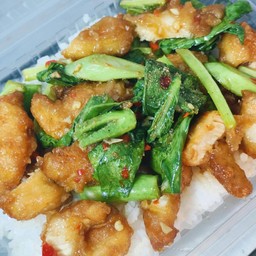 คะน้าไก่ทอดอร่อยเวอร์
