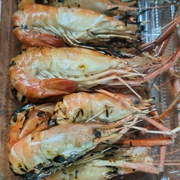 กุ้งแม่น้ำเผาครึ่งกิโลไซส์ 10-20 ตัวโล