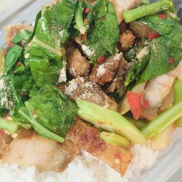 คะน้าหมูกรอบสุดฟิน