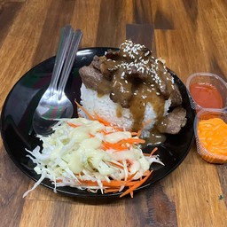 ข้าวสเต็กหมูพริกไทยดำ