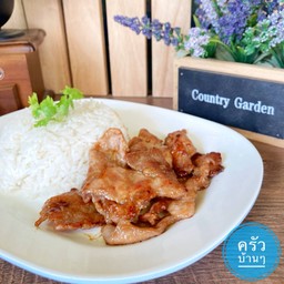 หมู ทอดกระเทียม (กับข้าว)