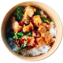 กะเพราหมูกรอบ