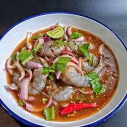 ยำกุ้งสด (Yum fresh shrimp)
