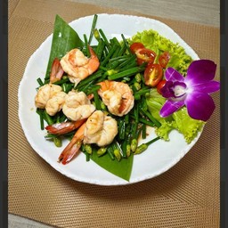 ดอกกุยช่ายผัดกุ้ง