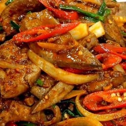 กับ/ตับหมูผัดพริกเผา