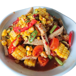 ตำข้าวโพดหมูยอปลาร้า
