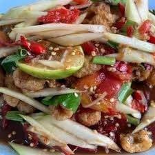ตำ ปูปลาร้าแคปหมู
