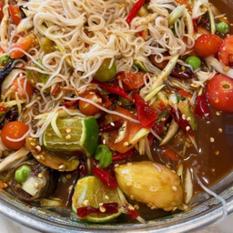 ตำซั่ว (Papaya Salad with Vermicelli)