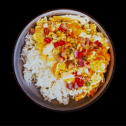 Scramble egg with Spicy and Sour sauce ข้าวไข่คั่วพริกน้ำปลา