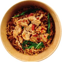 กะเพรามาม่า หมูชิ้น