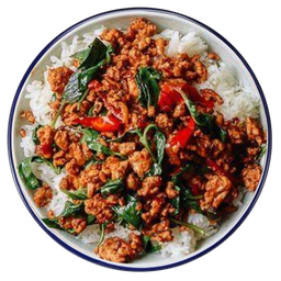 Stir fried Thai basil with minced pork (Plant-based) กระเพราหมูสับ มังสวิรัติ