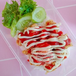 ข้าวไก่กรอบ+เครื่องดื่ม