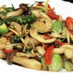 กับ/เห็ดออรินจิผัดฉ่ากุ้ง