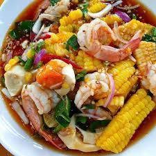 ยำข้าวโพดกุ้งสด/สุก