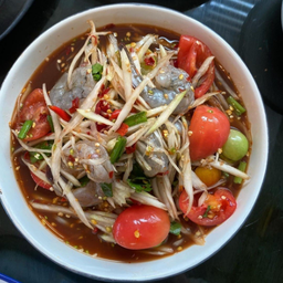 ตำกุ้งสด (Papaya Salad Fresh Shrimp)