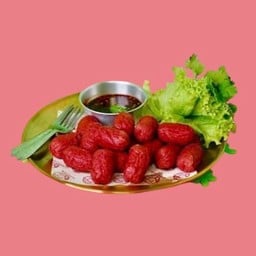 ไส้กรอกแดงทอด