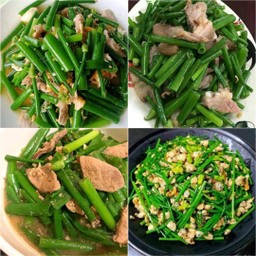 ข้าว - ผัดดอกหอมเครื่องในไก่